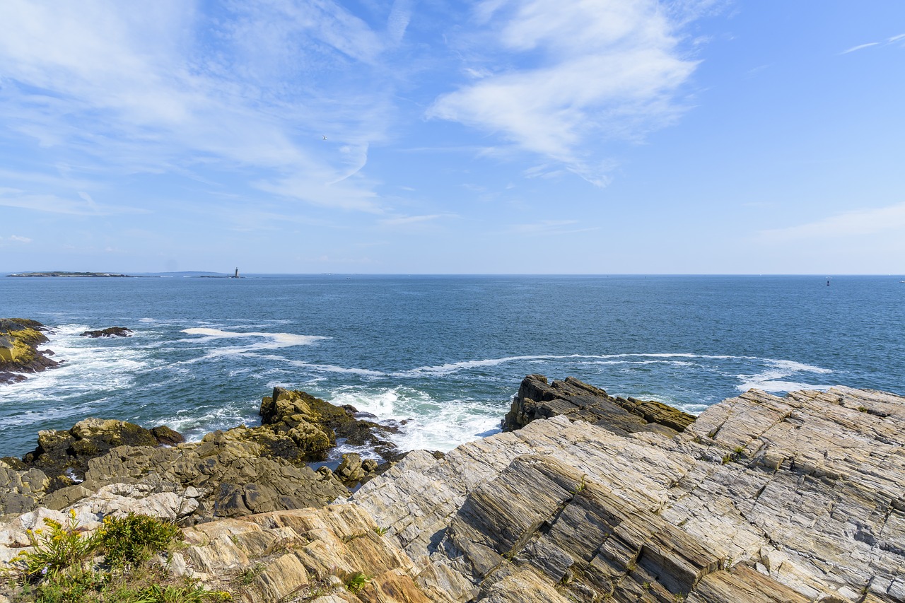 shore ocean rocks free photo