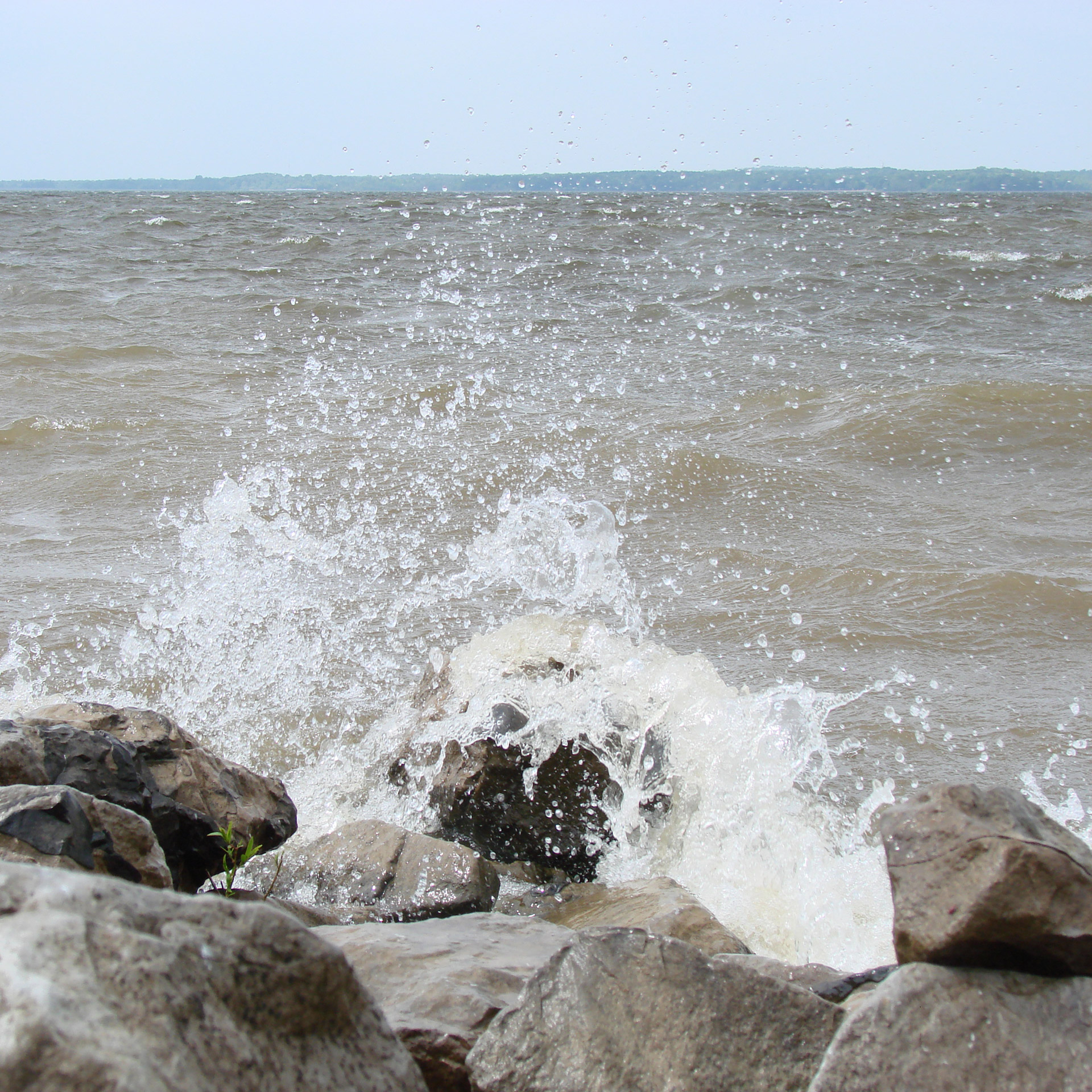 waves crashing shore free photo