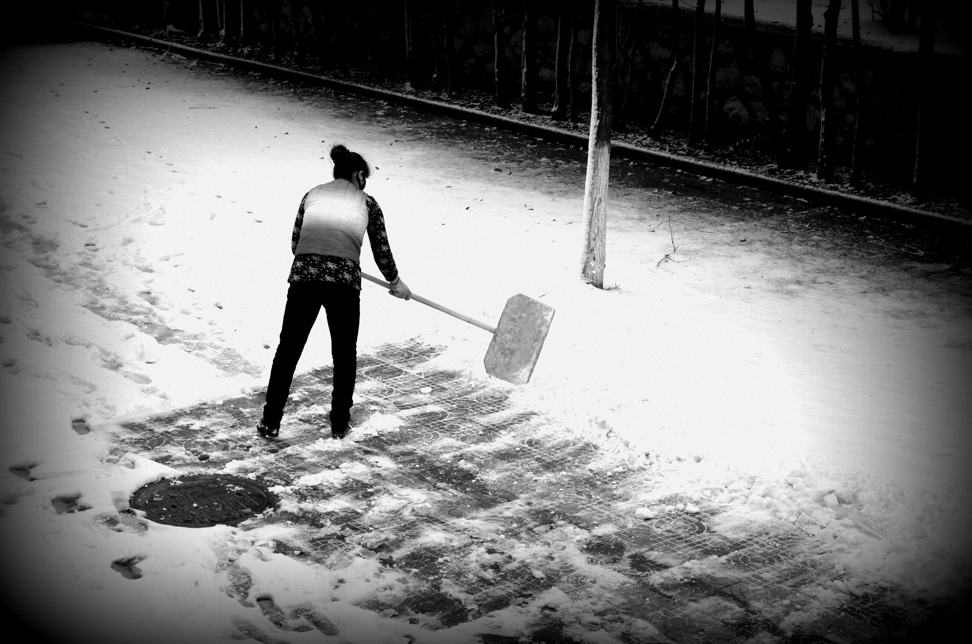 snow shovel shoveling free photo