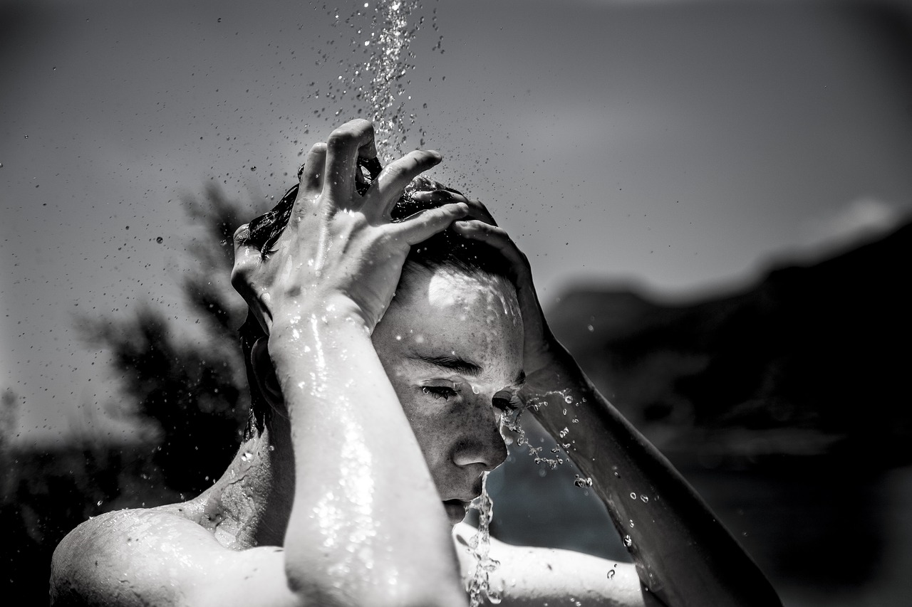 showering  heat  boy free photo