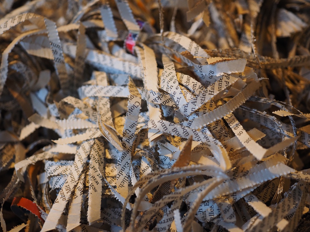 shredder crushed paper free photo