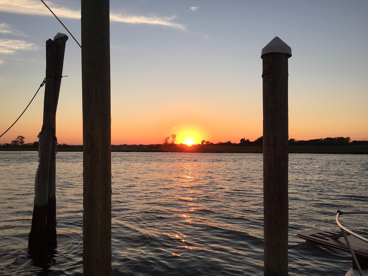 shrewsbury river new jersey sunset free photo