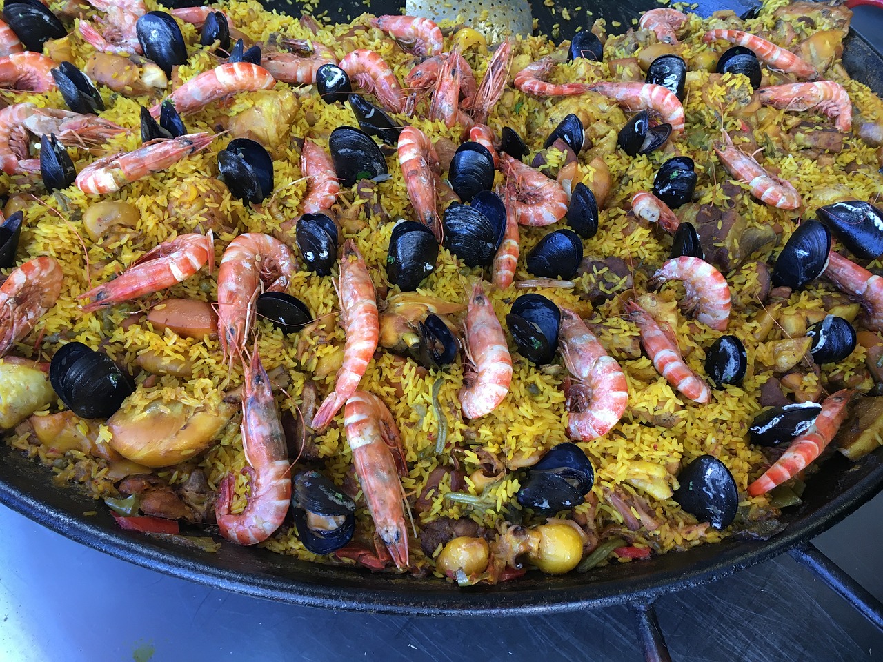 shrimp paella seafood free photo