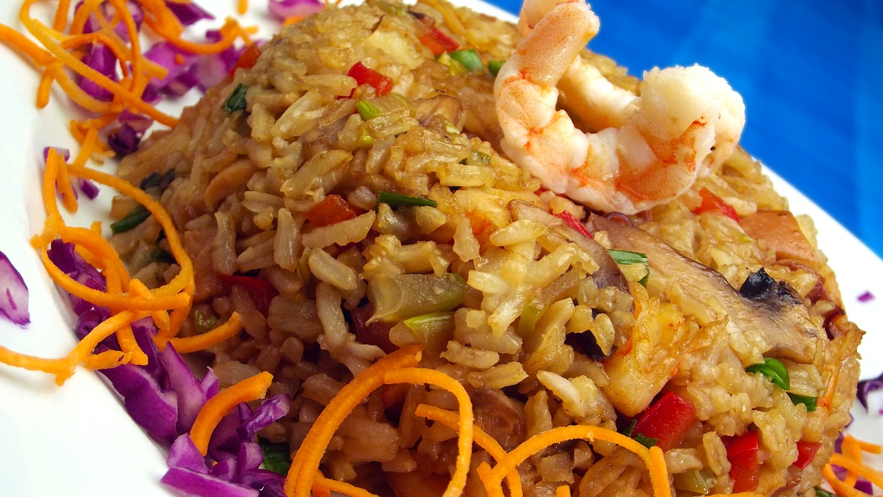 shrimp rice gourmet free photo