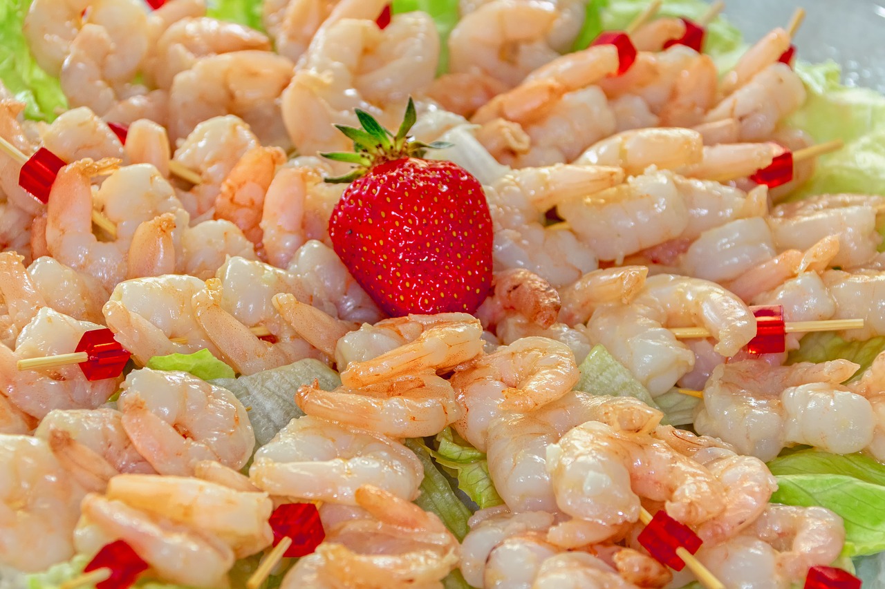 shrimp  skewers  seafood free photo