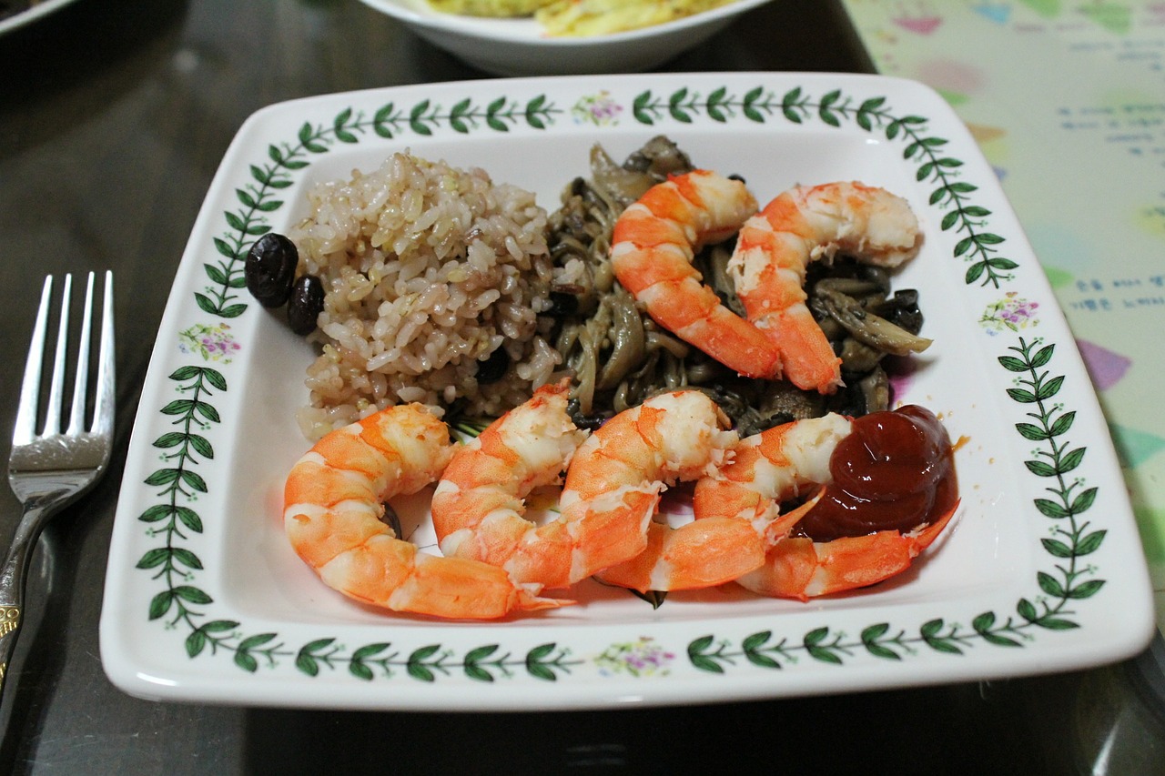 shrimp cooking fusion cuisine free photo