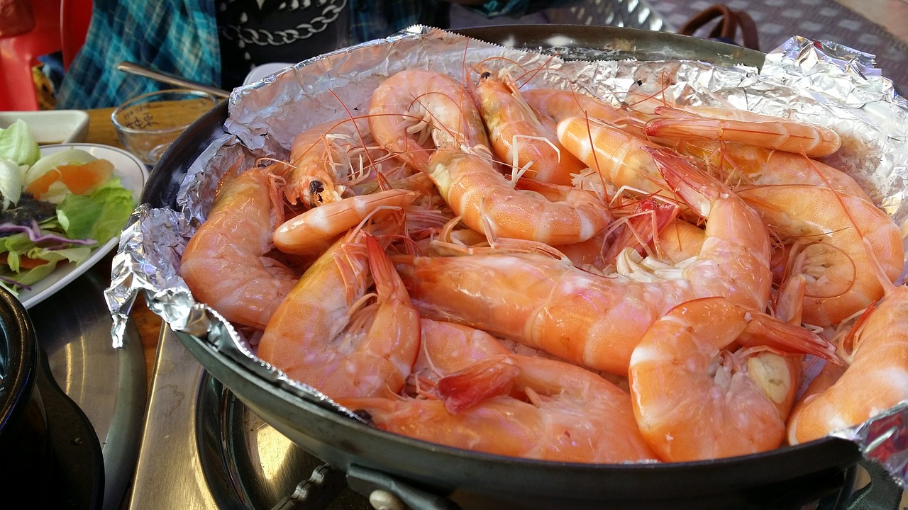 shrimp salt-grilled grilled shrimp free photo