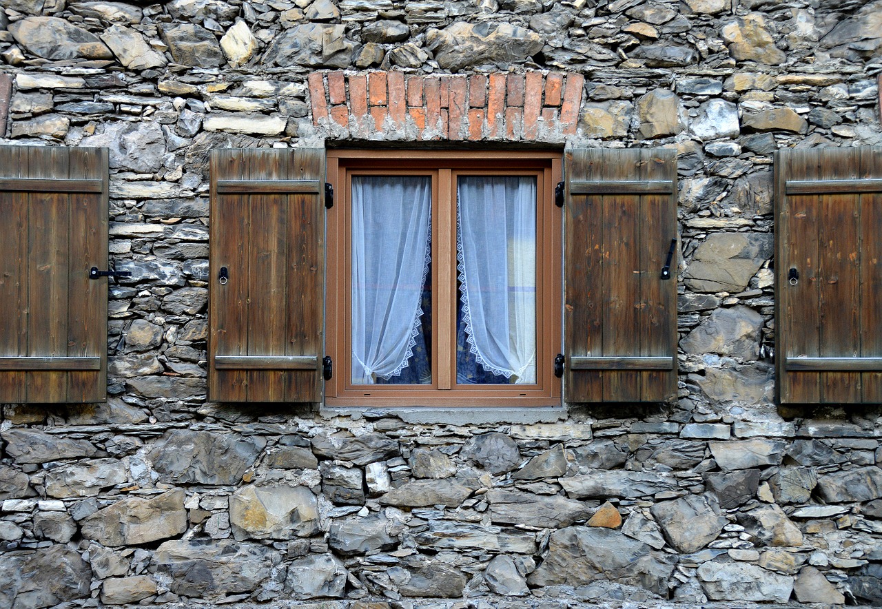shutter farmhouse wooden windows free photo