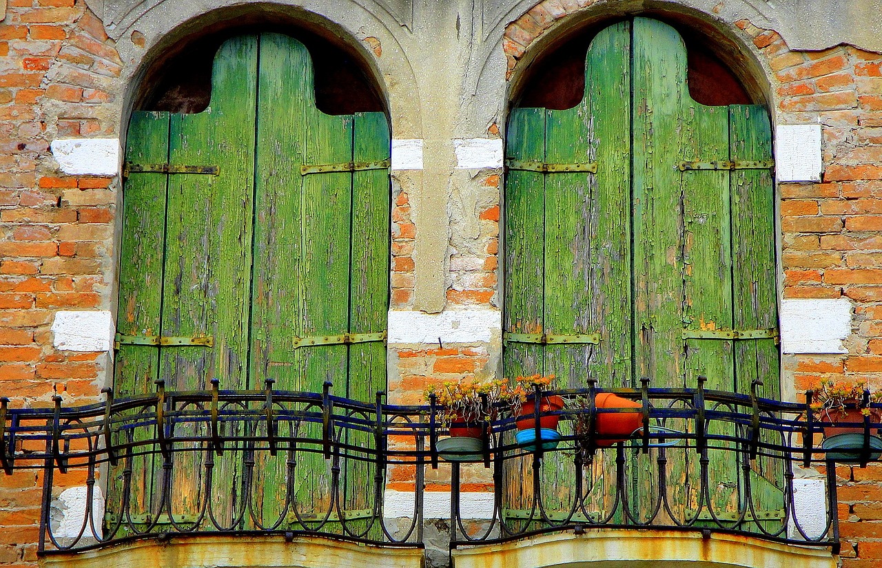 shutters green window free photo