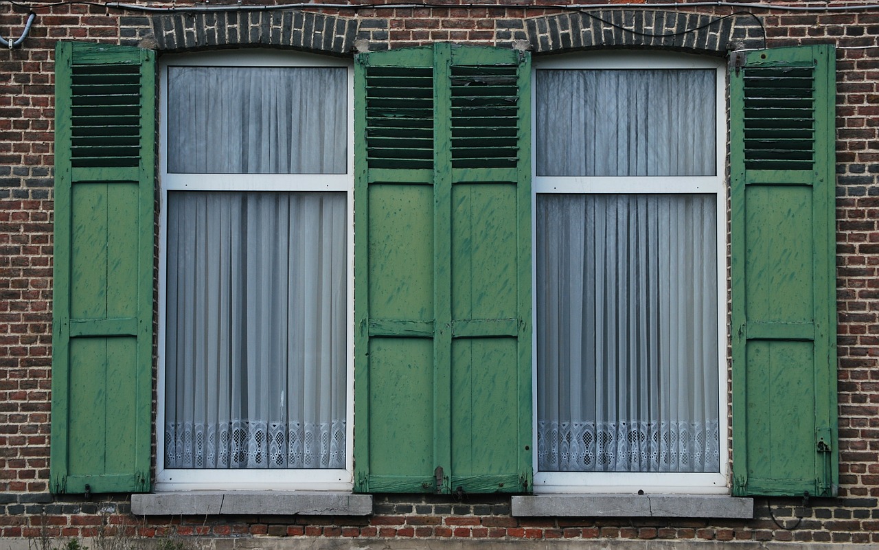 shutters green window free photo