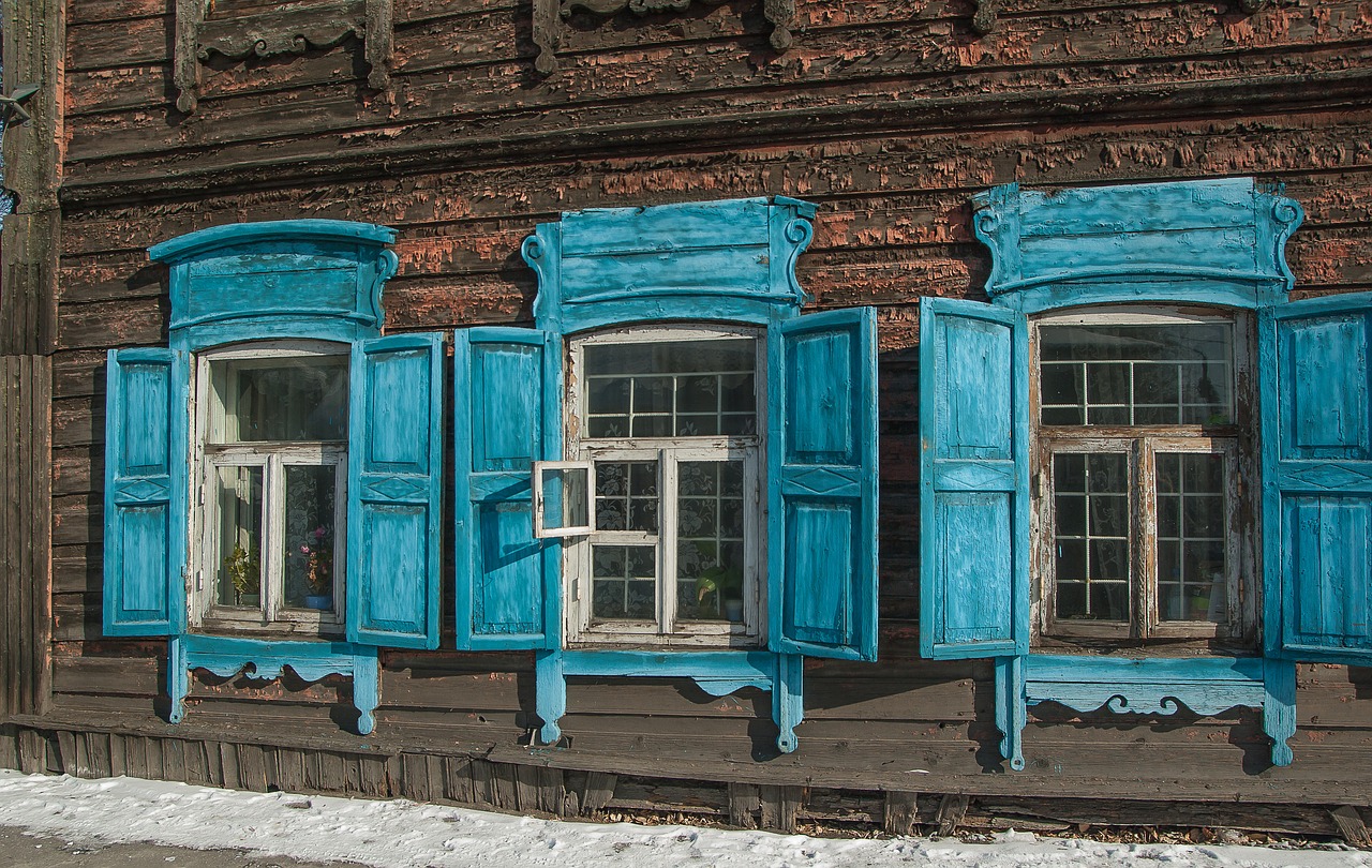 siberia irkutsk wooden houses free photo