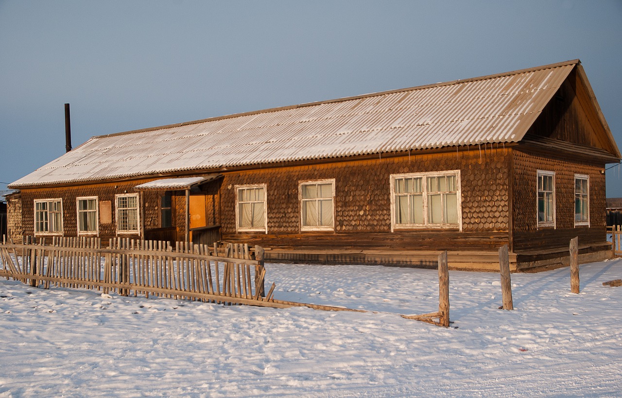 siberia island of olkhon wooden house free photo