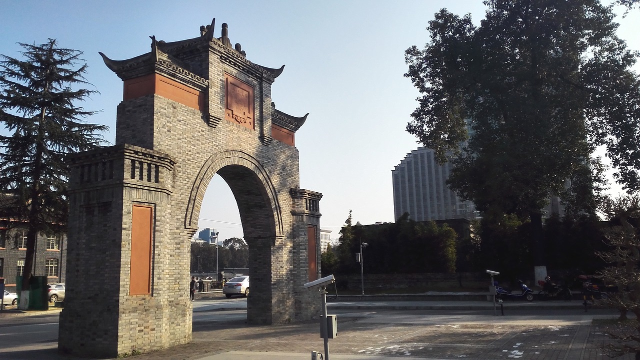 sichuan university building door free photo