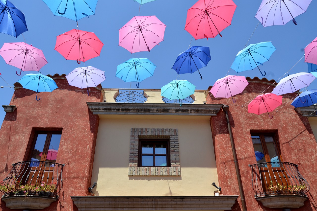 sardinia pula umbrellas free photo