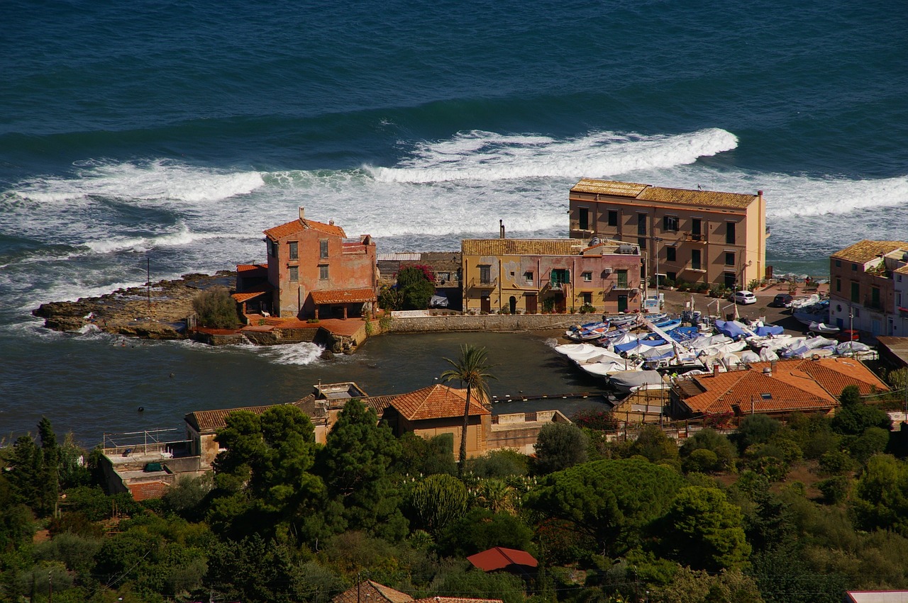 sicily  sea  village by the sea free photo