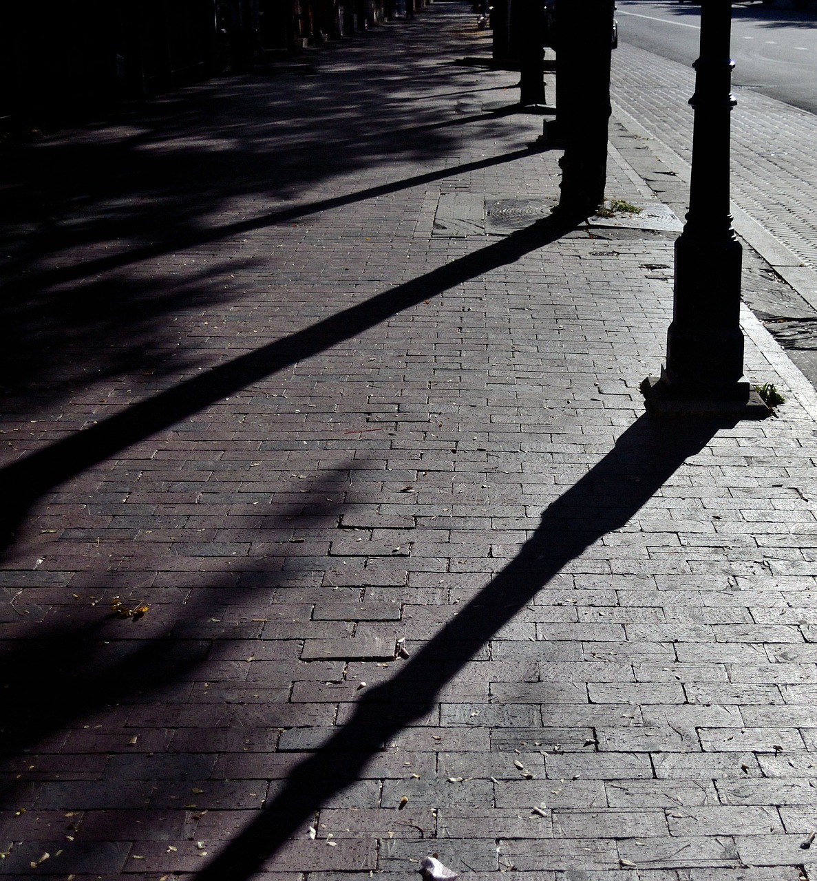 sidewalk city brick free photo