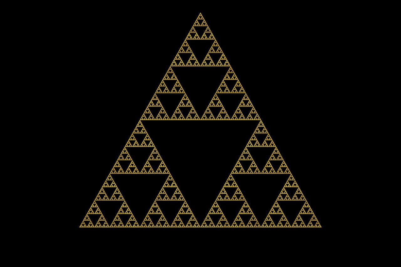 sierpinski triangle chaos fractal free photo
