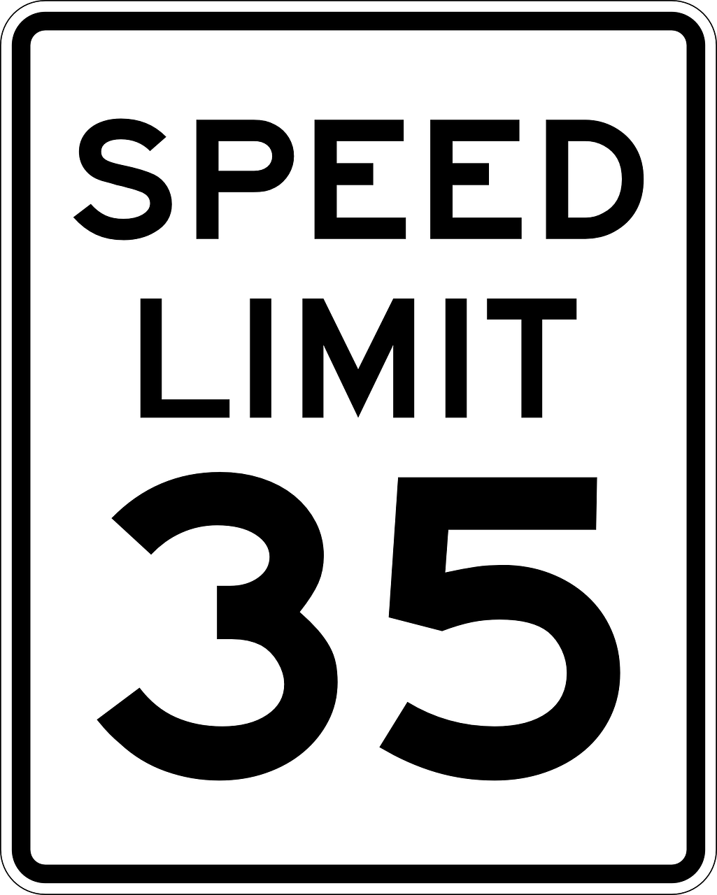 sign speed limit 35 miles free photo