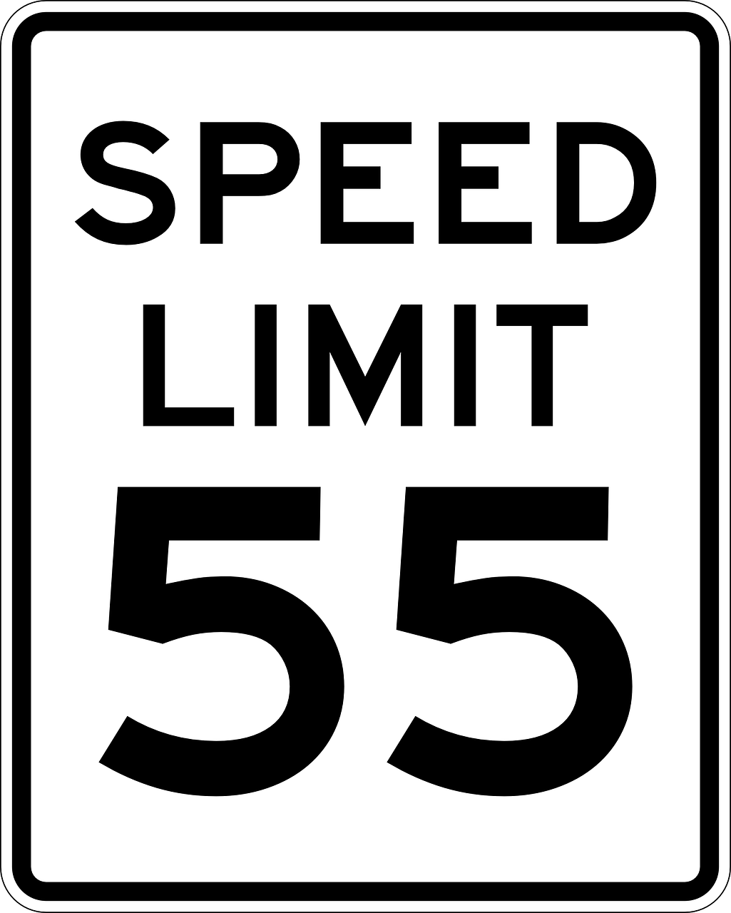 sign speed limit 55 miles free photo