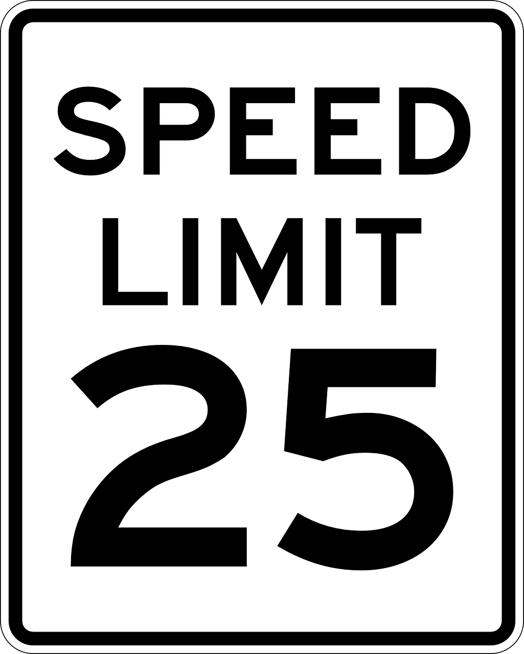 sign speed limit 25 miles free photo