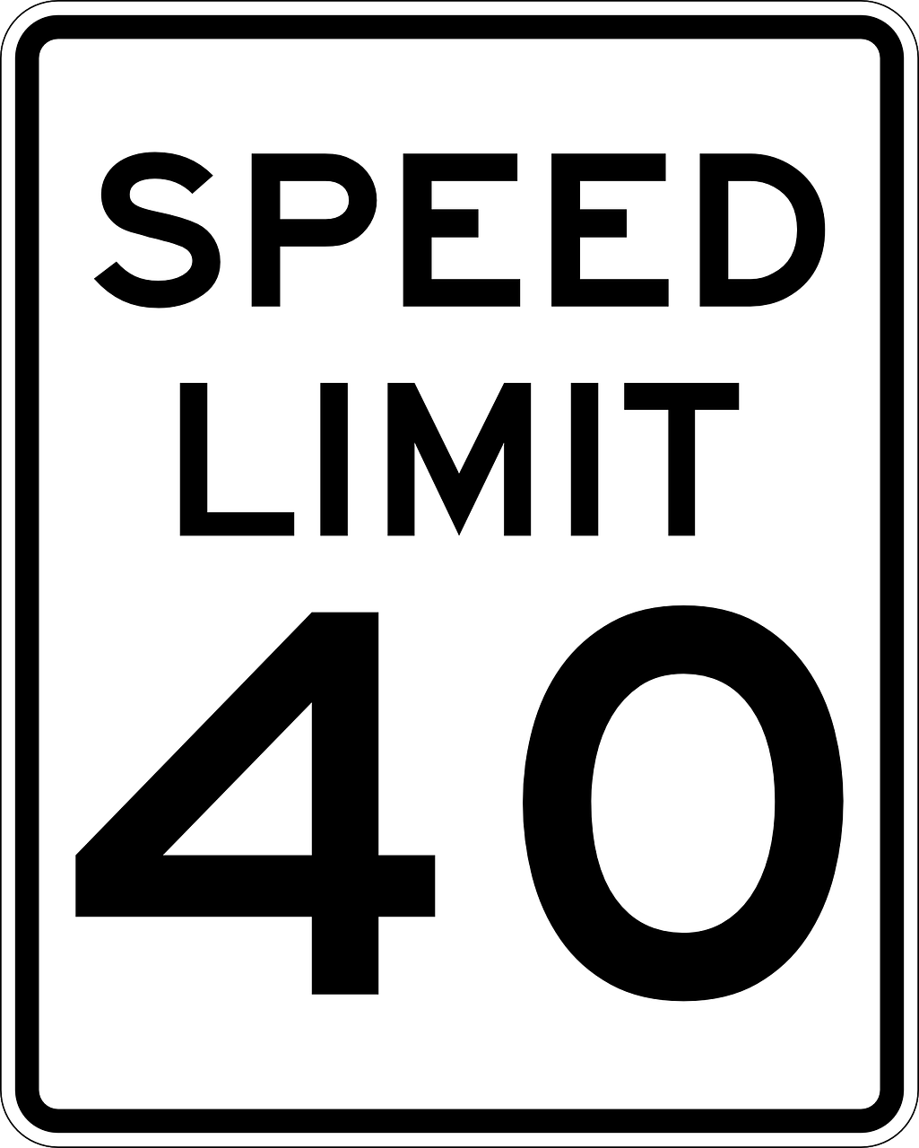 sign speed limit fourty miles free photo