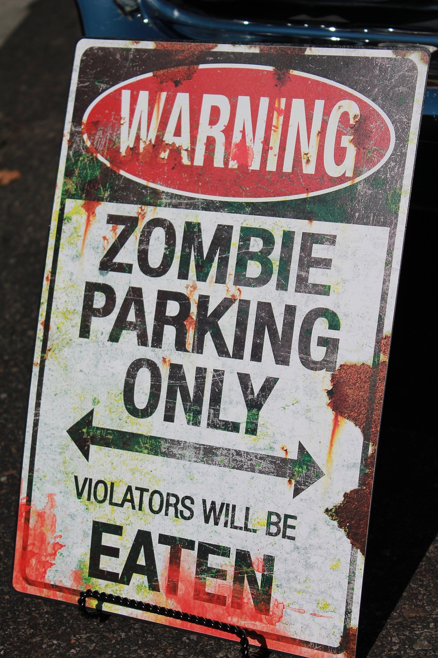sign zombies halloween free photo