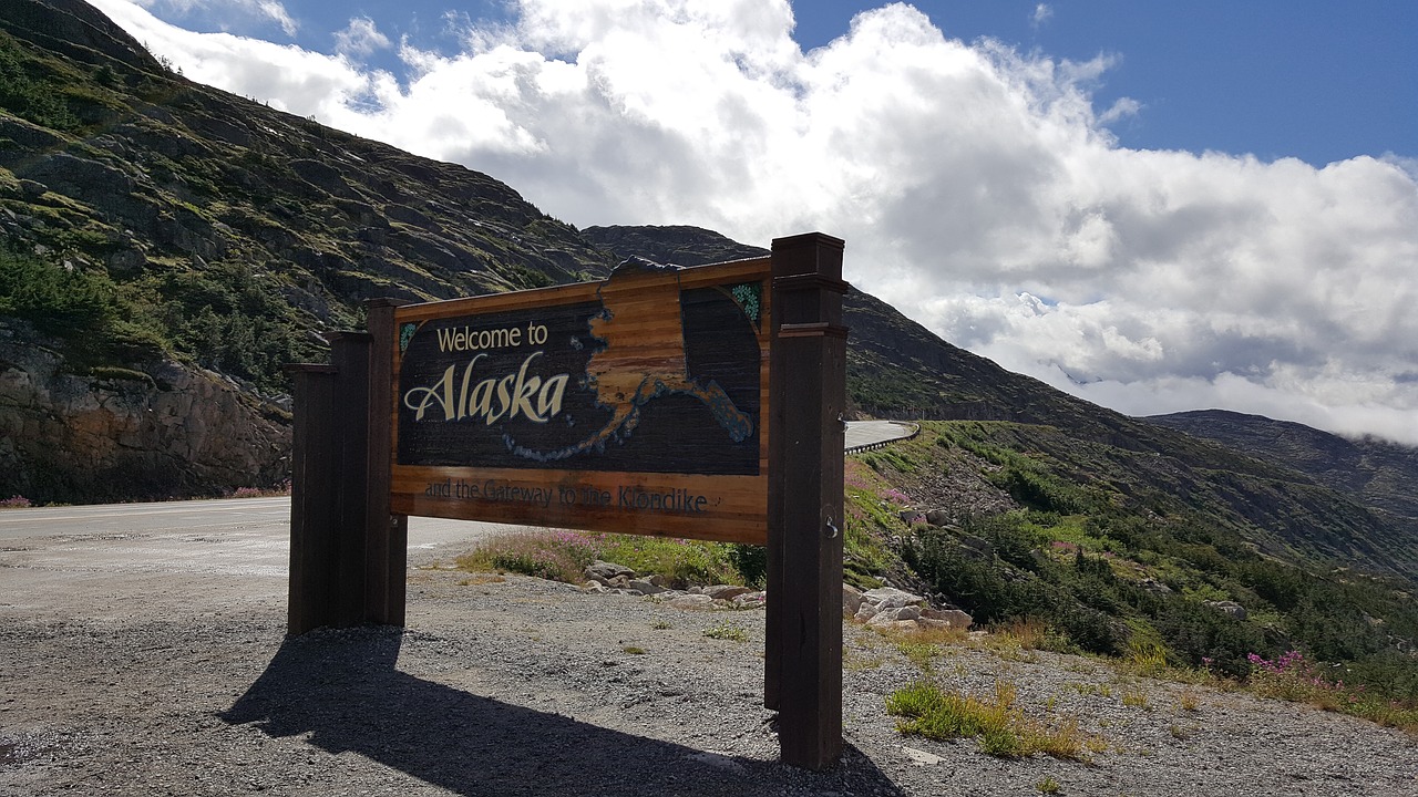 sign alaska welcome free photo