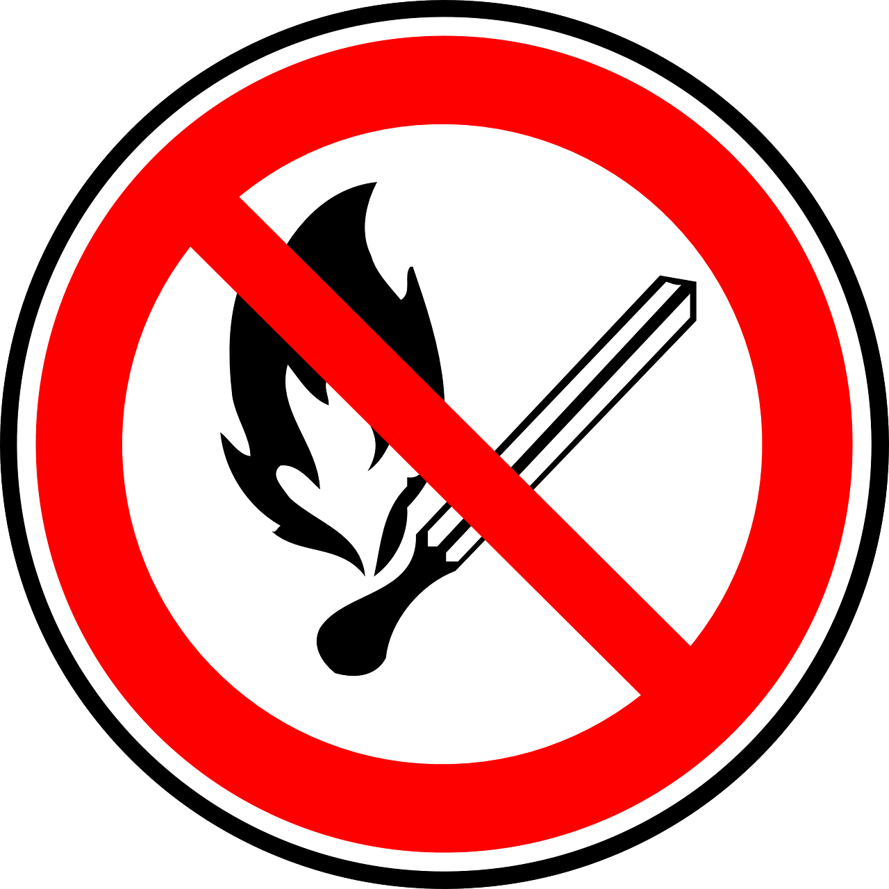 sign no fire no flame free photo