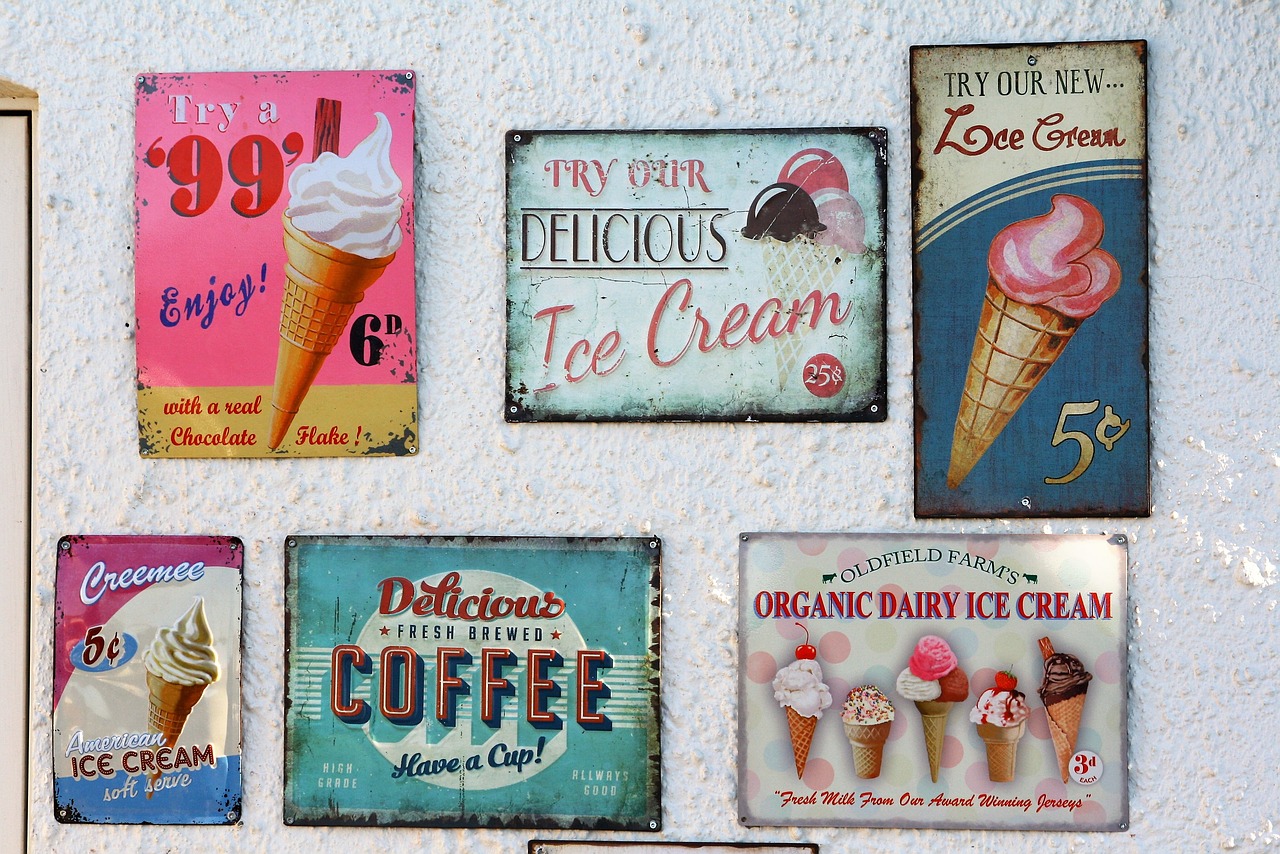 sign vintage ice cream free photo