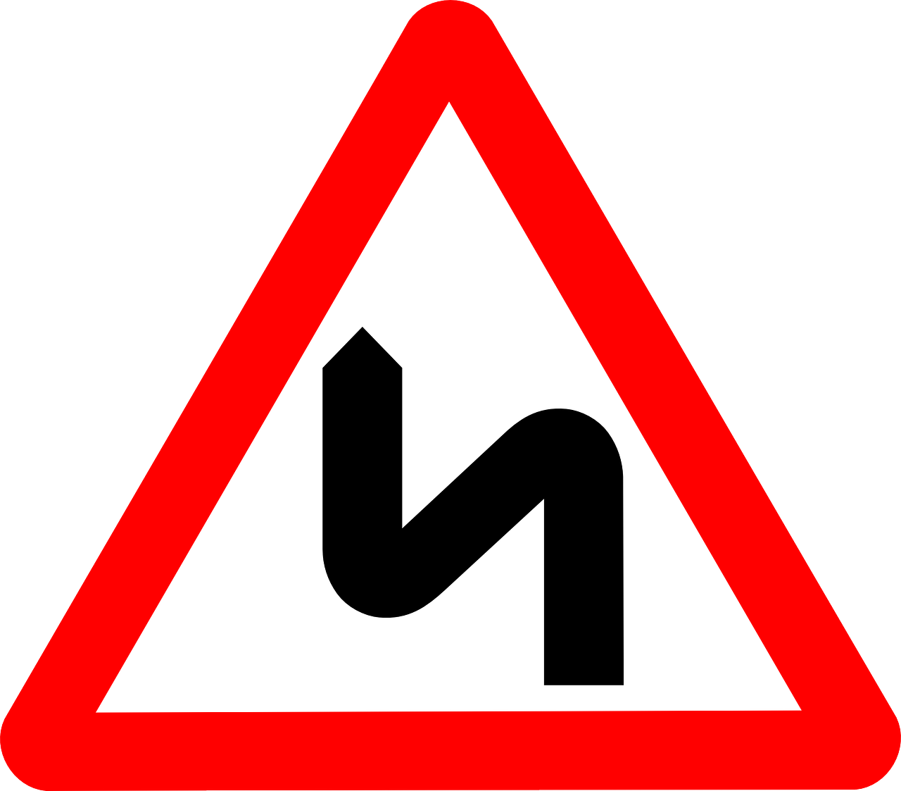 sign zigzag road free photo