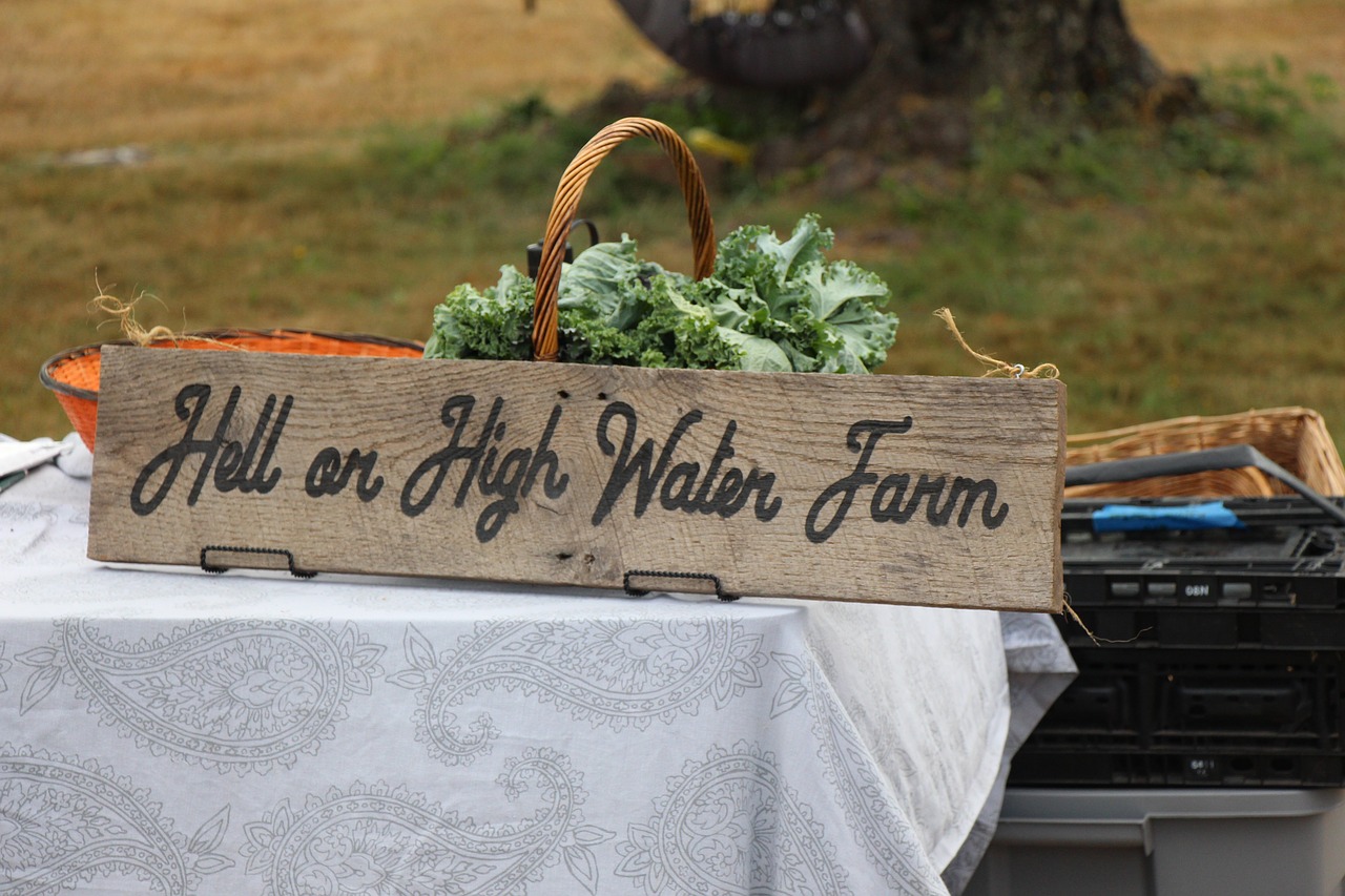 sign hell or high water farm country free photo