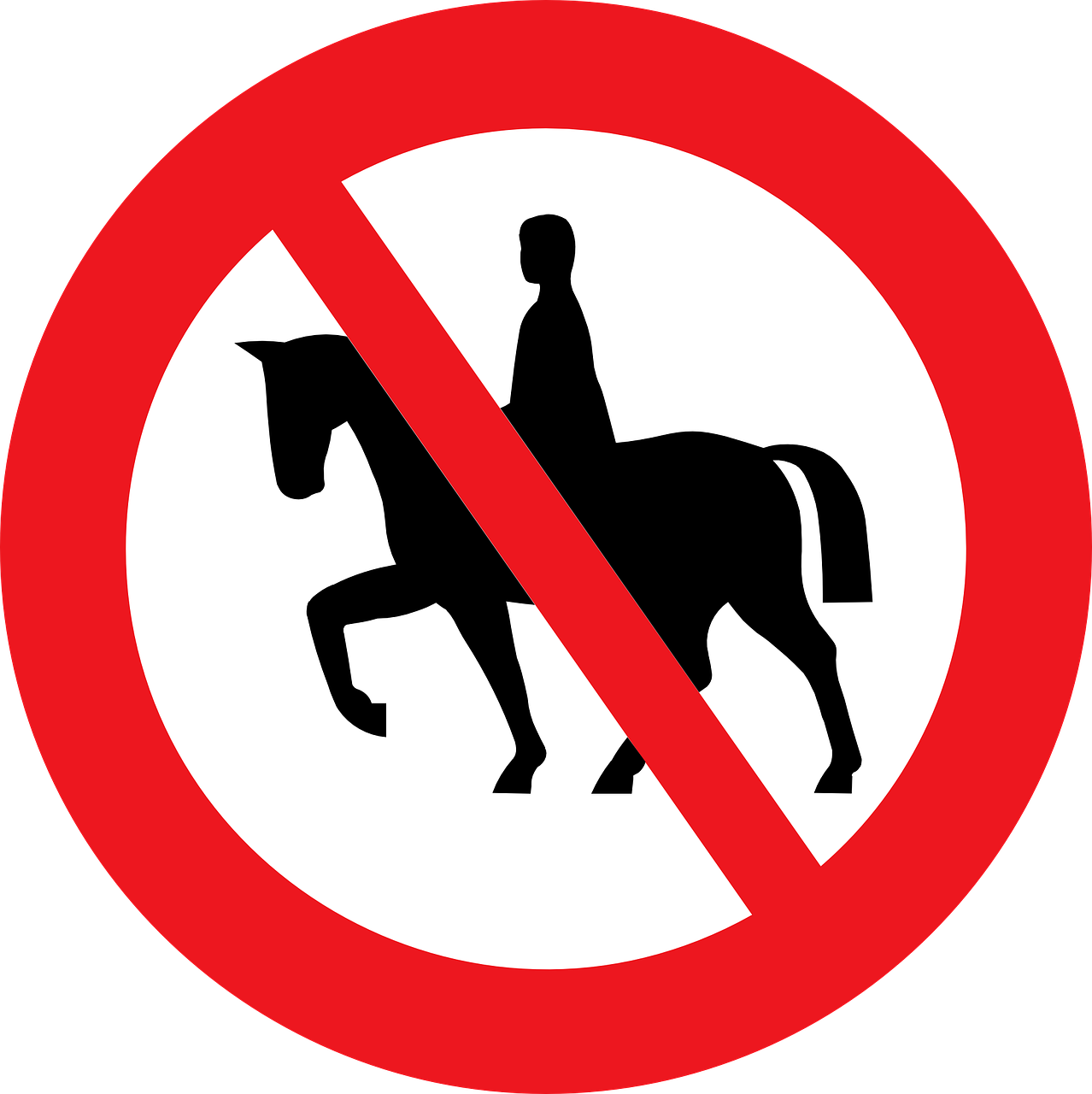 sign riding prohibited free photo