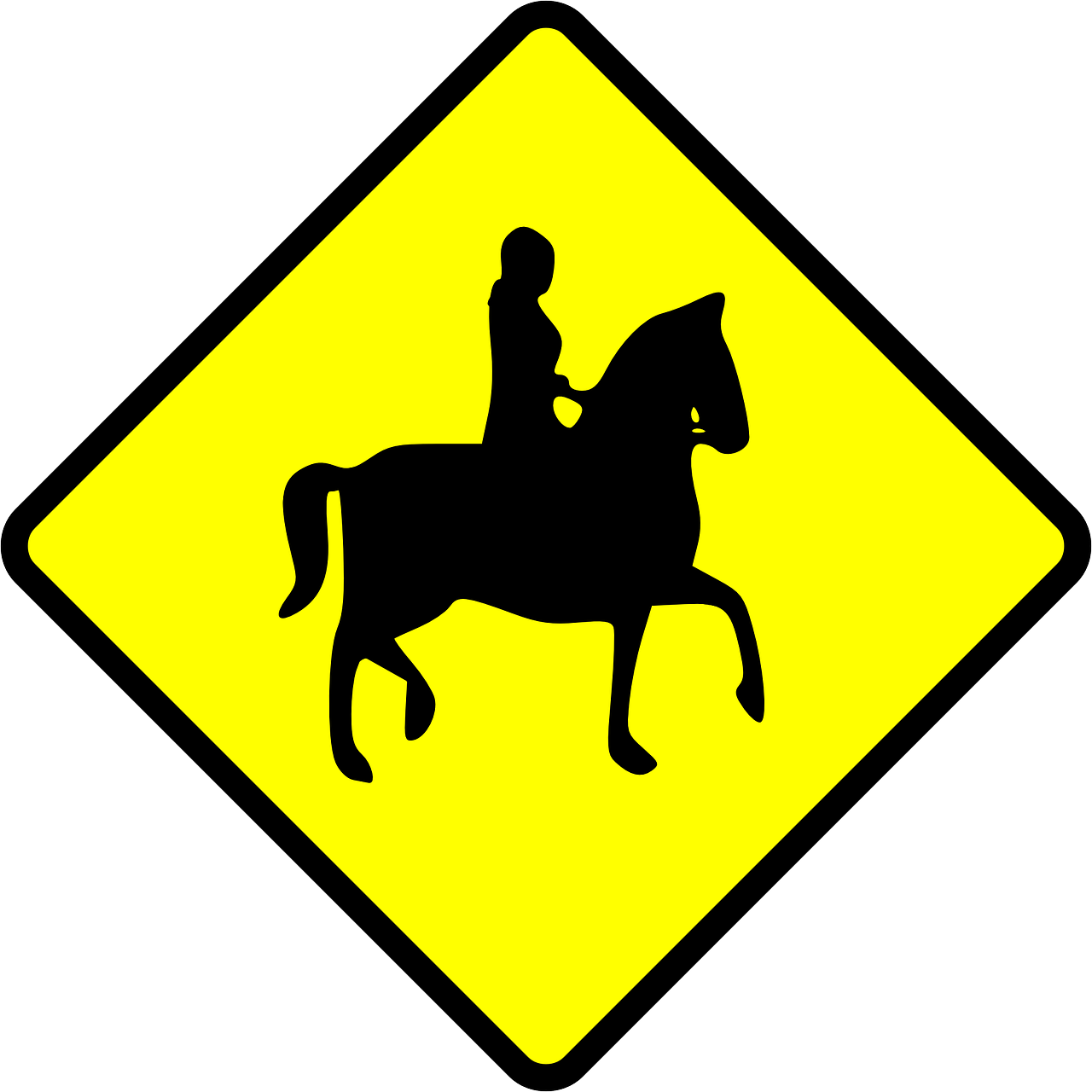 sign caution equestrian free photo