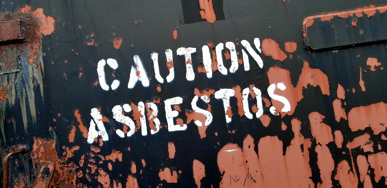 sign  caution  asbestos free photo