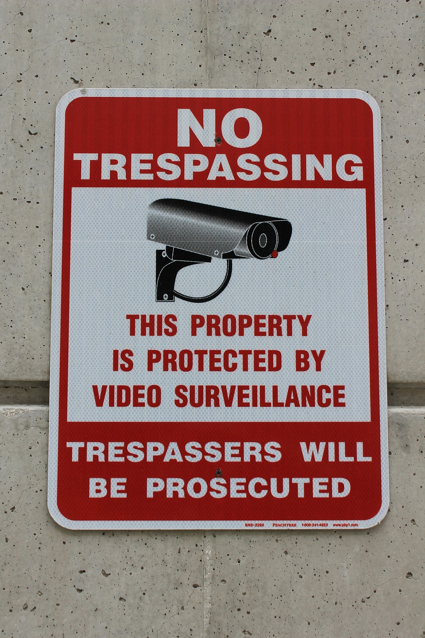 sign camera surveillance free photo