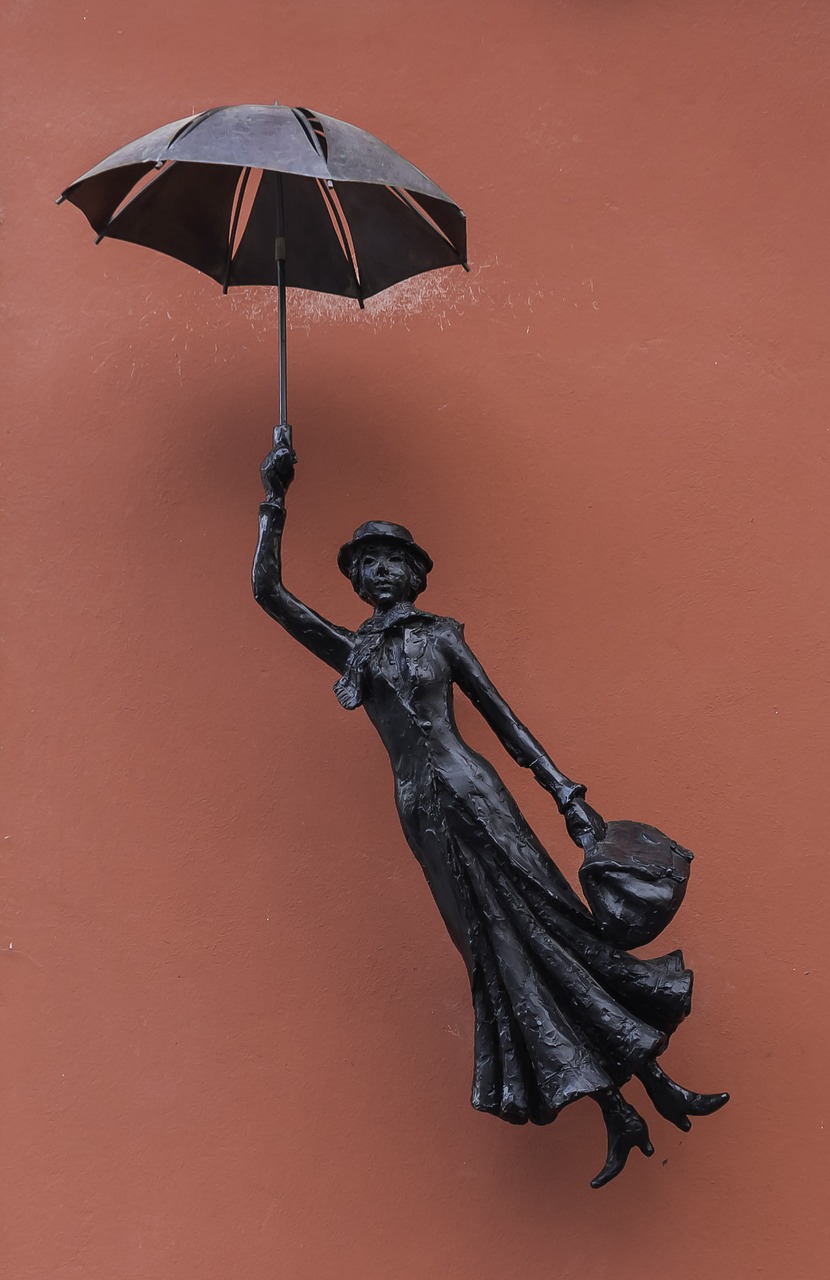 signboard  umbrella  woman free photo