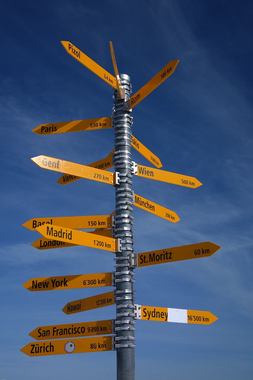 signposts directions pizol free photo