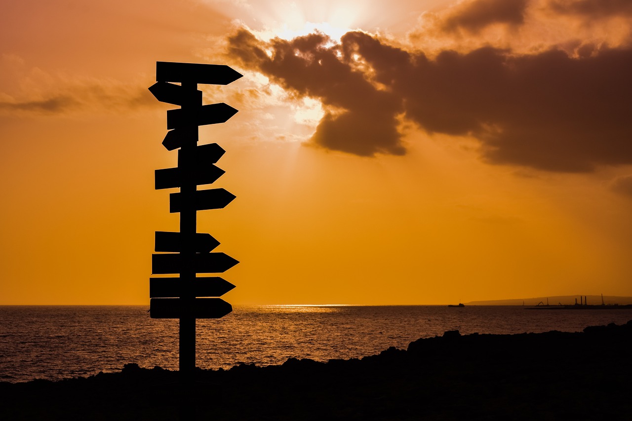 signs sunset sky free photo