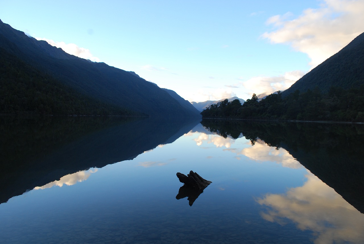 tranquility lake mountain free photo