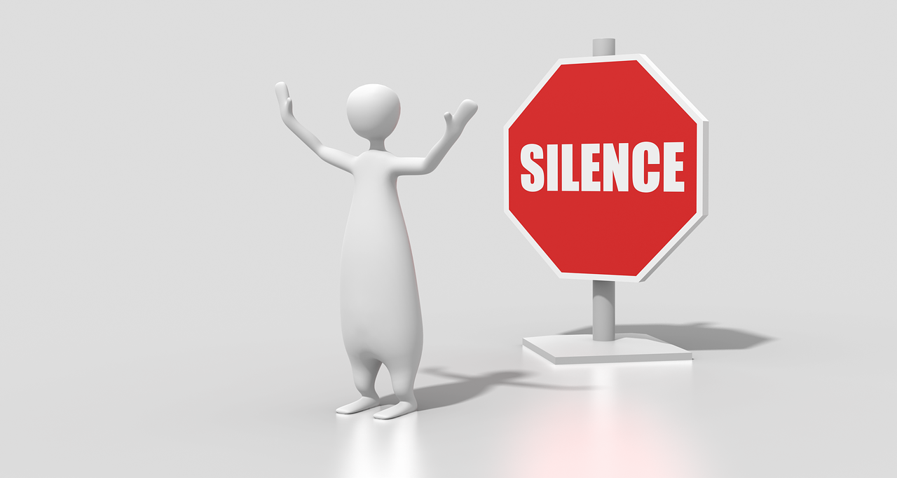 silence sign character free photo