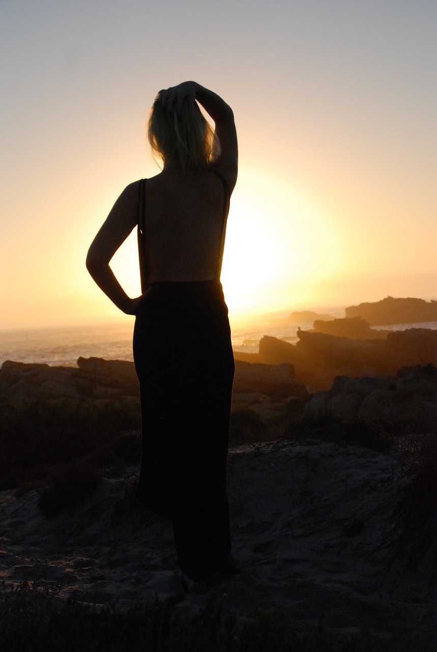 silhouette model beach free photo