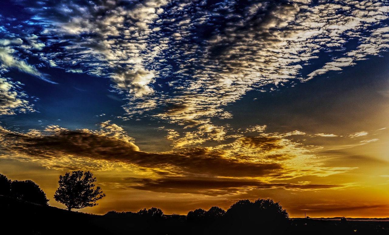silhouette sunset sky free photo