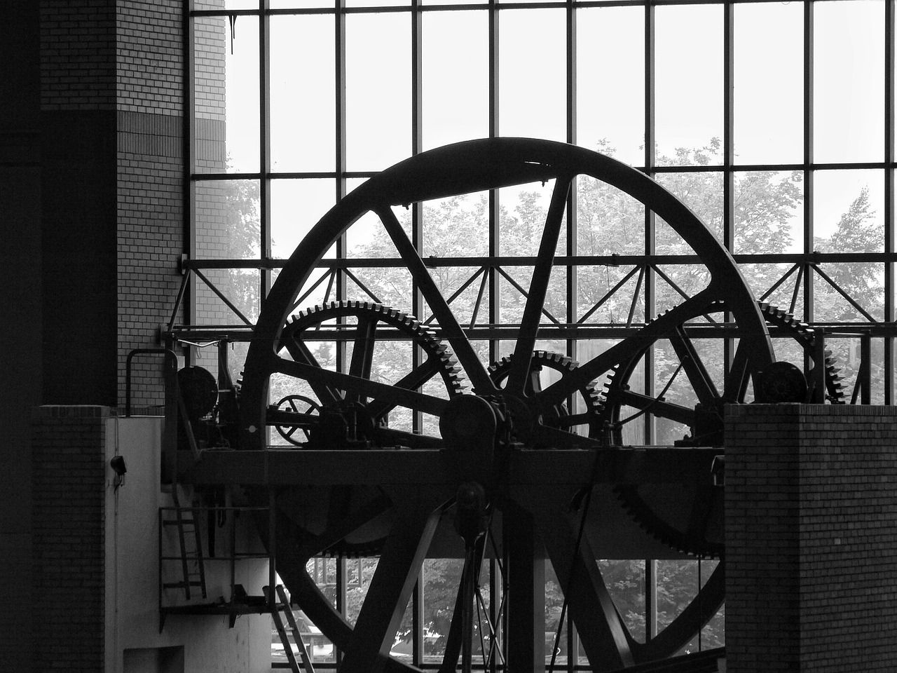 silhouette wheel window free photo
