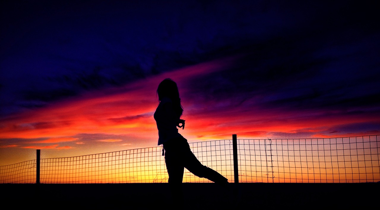 silhouette sunset dance free photo