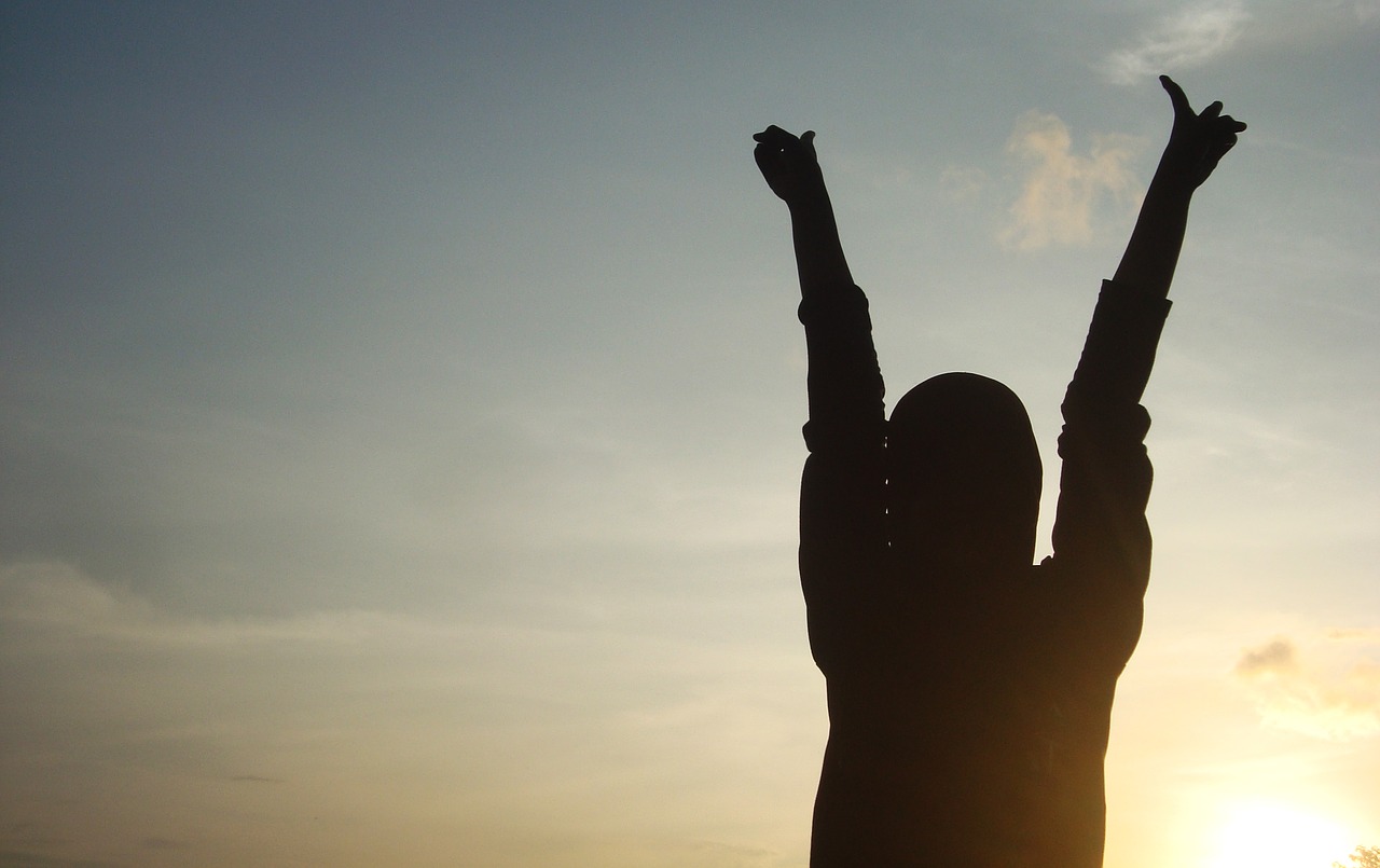 silhouette sunrise human free photo