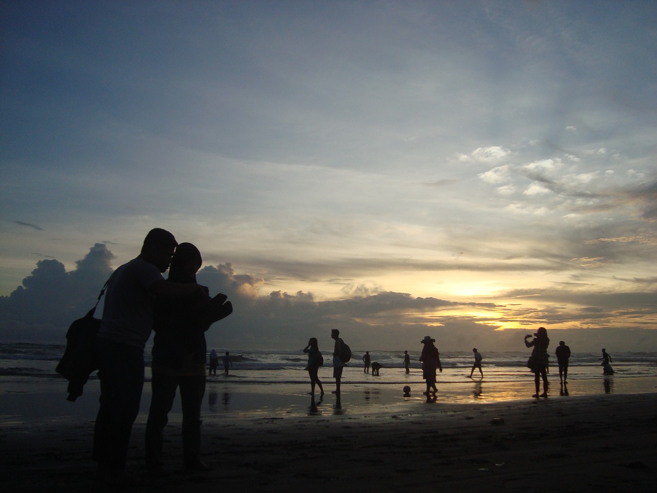 silhouette sunset nature free photo