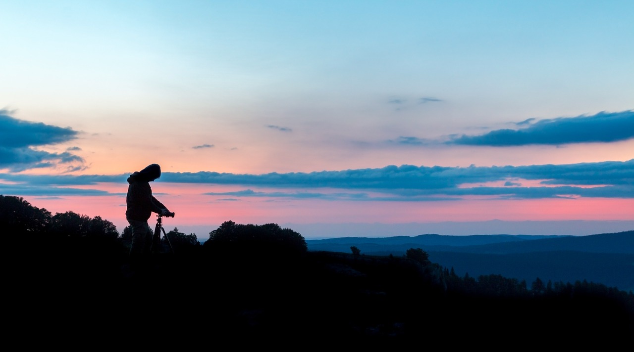 silhouette photographer nature free photo