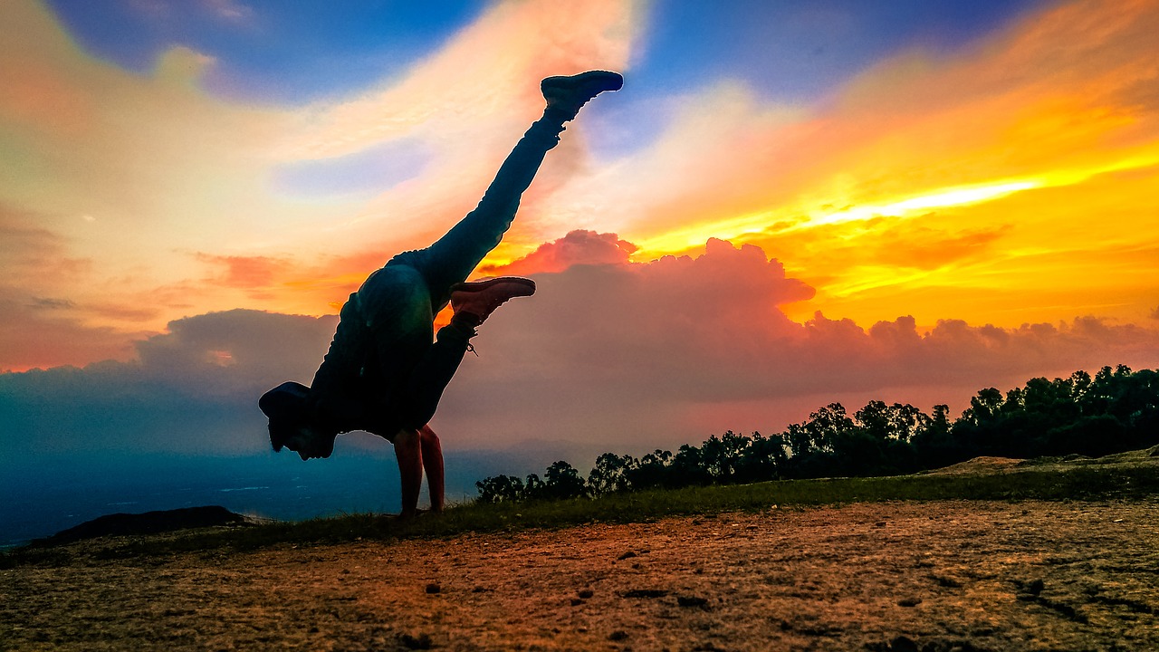 silhouette sunset yoga free photo