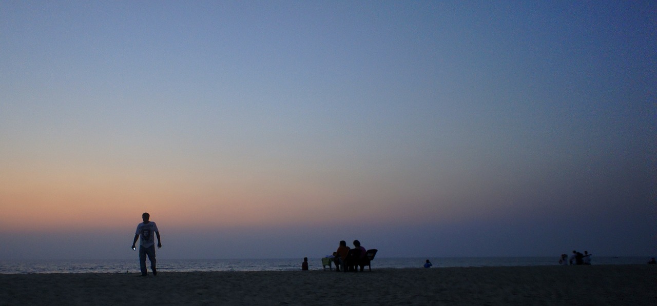 silhouette beach sunset free photo