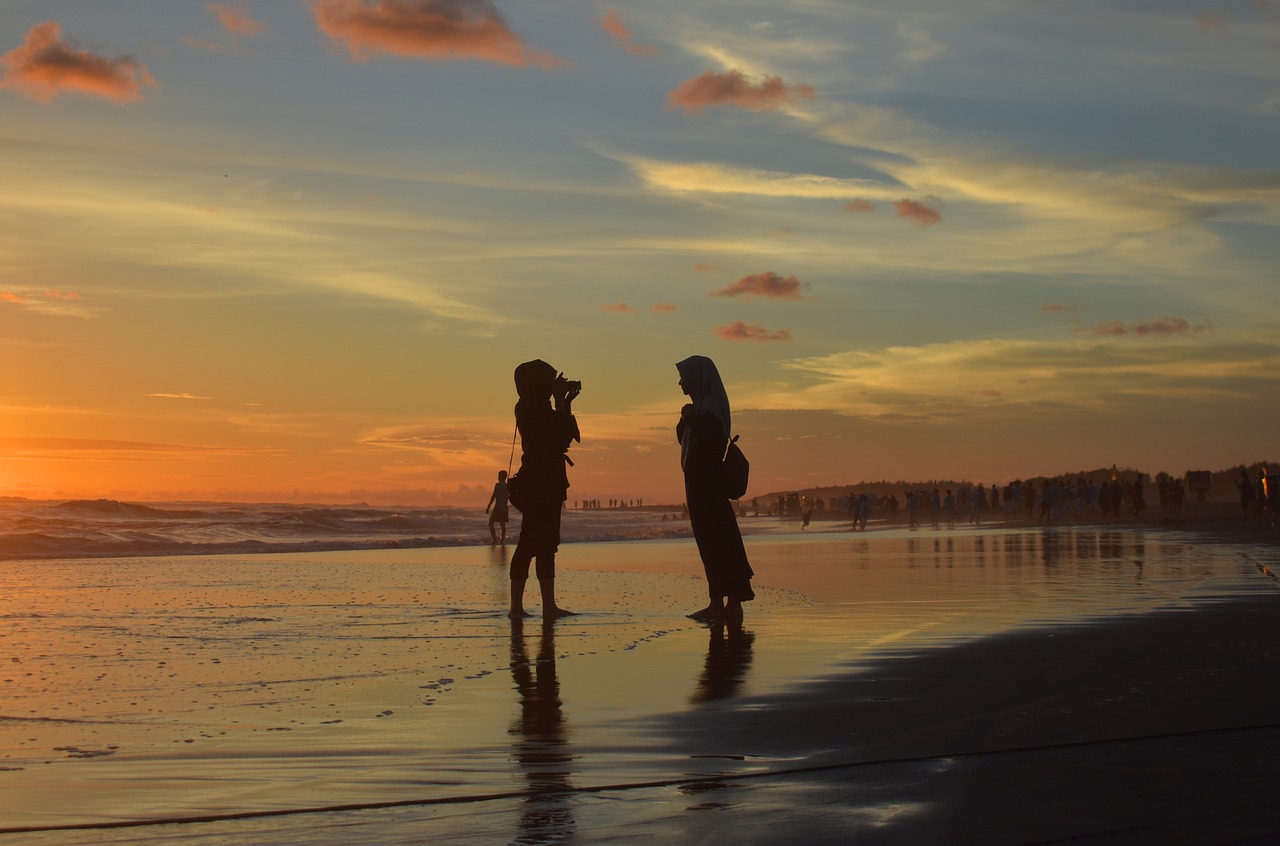 silhouette sunset dusk free photo